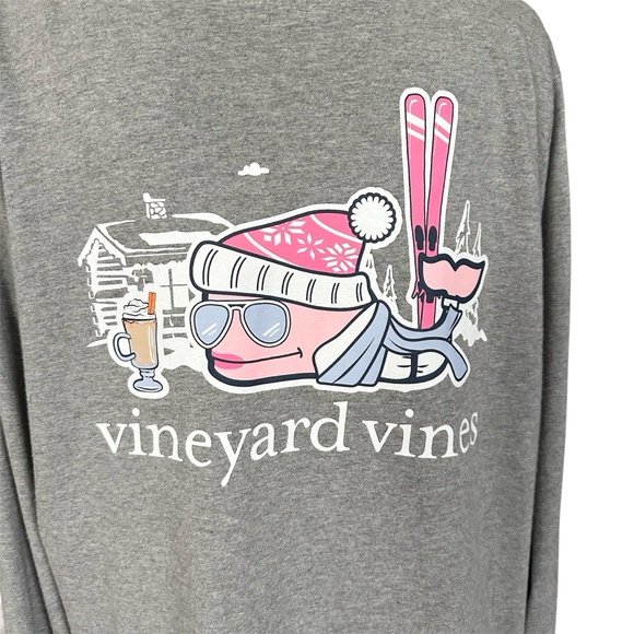 Vineyard Vines Apres Ski Whale Winter Long Sleeve T-Shirt Size XL - Picture 6 of 11